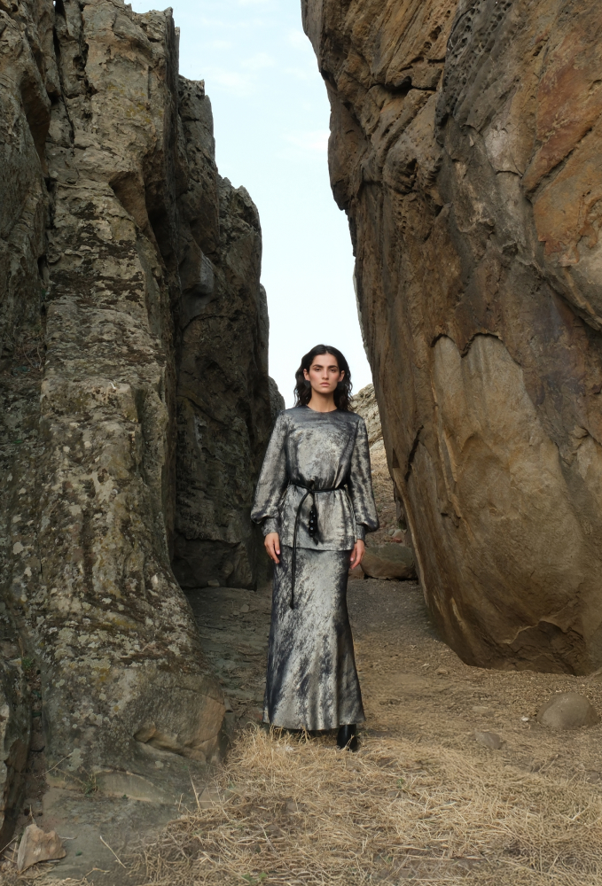 Юбка миди А-образного силуэта