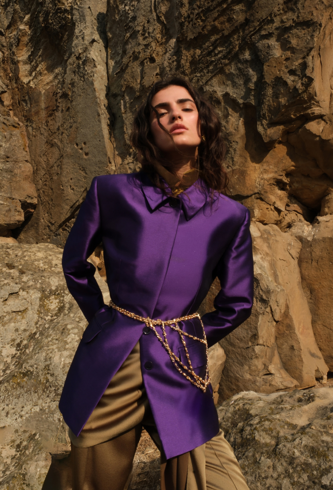 Жакет с отложным воротником