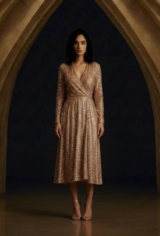 Платье с пайетками и бисером